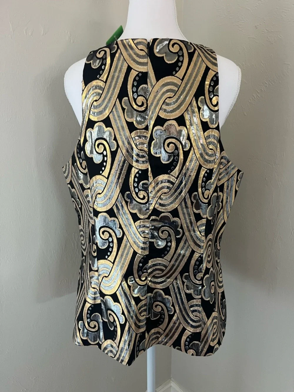 Lilly Pulitzer Black Gold Silver Embellished Sleeveless Blouse (NWT) - Picture 5 of 12
